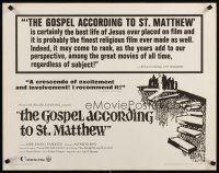 6r138 GOSPEL ACCORDING TO ST. MATTHEW 1/2sh '66 Pier Paolo Pasolini's Il Vangelo secondo Matteo!
