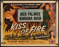 6r162 KISS OF FIRE style A 1/2sh '55 Jack Palance held his knife at the frontier's throat!