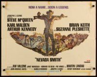 6r206 NEVADA SMITH 1/2sh '66 cool artwork of shirtless Steve McQueen & cast!