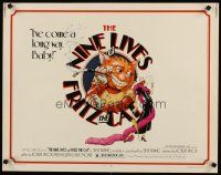 6r211 NINE LIVES OF FRITZ THE CAT 1/2sh '74 AIP, Robert Crumb, art of smoking cartoon feline!
