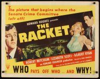 6r236 RACKET style B 1/2sh '51 Robert Ryan grabs sexy Lizabeth Scott, Robert Mitchum, Howard Hughes