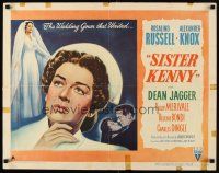 6r264 SISTER KENNY style A 1/2sh '46 three artwork images of nurse Rosalind Russell!