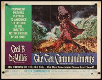 6r284 TEN COMMANDMENTS 1/2sh R66 Cecil B. DeMille classic starring Charlton Heston & Yul Brynner!