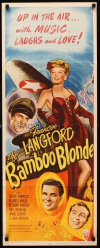 6r356 BAMBOO BLONDE insert '46 art of super sexy elegant Frances Langford, WWII bomber!