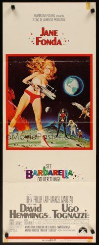6r357 BARBARELLA insert '68 sexiest sci-fi art of Jane Fonda by Robert McGinnis, Roger Vadim!