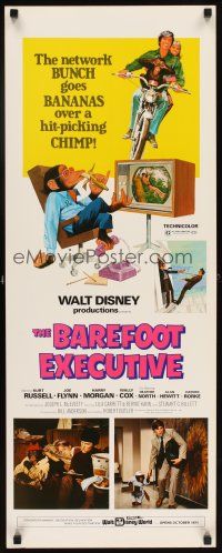 6r358 BAREFOOT EXECUTIVE insert '71 Disney, art of Kurt Russell & wacky chimp gone bananas!