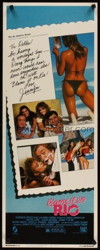 6r371 BLAME IT ON RIO insert '84 Demi Moore, Michael Caine, super sexy postcard image!