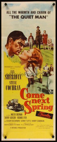 6r420 COME NEXT SPRING insert '56 Ann Sheridan & Steve Cochran in the warmest happiest picture!