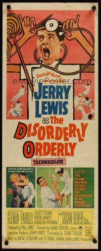 6r451 DISORDERLY ORDERLY insert '65 artwork of wackiest hospital nurse Jerry Lewis!