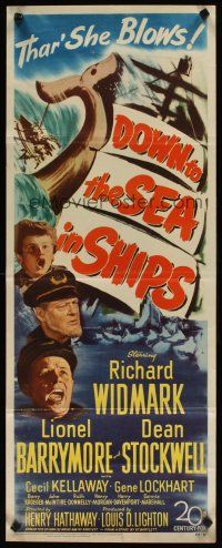 6r455 DOWN TO THE SEA IN SHIPS insert '49 Richard Widmark, Lionel Barrymore & Dean Stockwell!