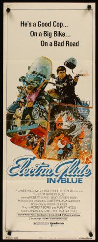 6r461 ELECTRA GLIDE IN BLUE style B insert '73 cool art of motorcycle cop Robert Blake!