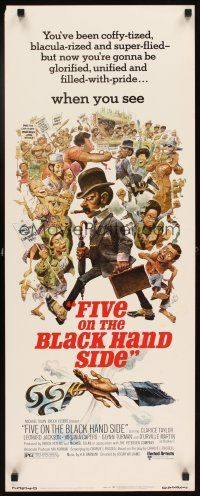 6r475 FIVE ON THE BLACK HAND SIDE insert '73 great Jack Davis artwork of entire cast!