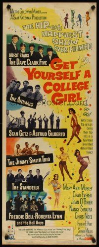 6r493 GET YOURSELF A COLLEGE GIRL insert '64 hip-est happiest rock & roll show, Dave Clark 5