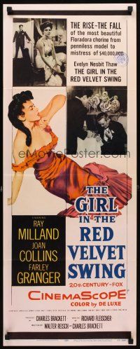 6r494 GIRL IN THE RED VELVET SWING insert '55 art of Joan Collins as Evelyn Nesbitt Thaw!