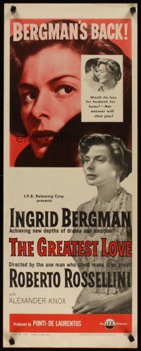6r504 GREATEST LOVE insert '54 great art of Ingrid Bergman, Roberto Rossellini's Europa '51!