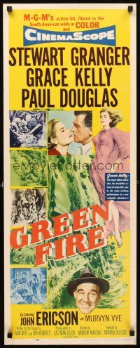 6r505 GREEN FIRE insert '54 art of beautiful full-length Grace Kelly + Stewart Granger!