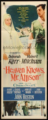 6r516 HEAVEN KNOWS MR. ALLISON insert '57 Robert Mitchum in uniform w/ nun Deborah Kerr!