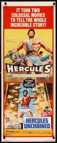6r517 HERCULES/HERCULES UNCHAINED insert '73 world's mightiest man Steve Reeves double-bill!