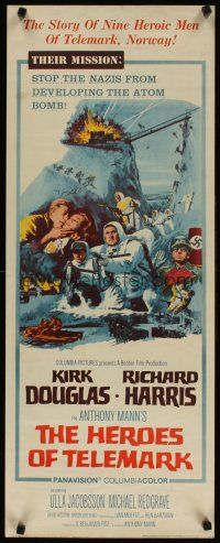 6r519 HEROES OF TELEMARK insert '66 Kirk Douglas & Richard Harris stop Nazis making atom bomb