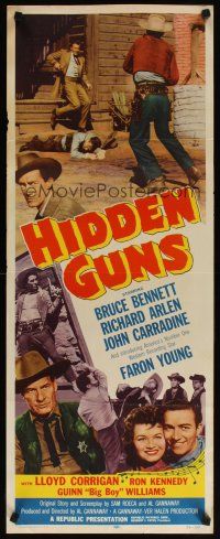 6r520 HIDDEN GUNS insert '56 Bruce Bennett, Richard Arlen, John Carradine, Faron Young!