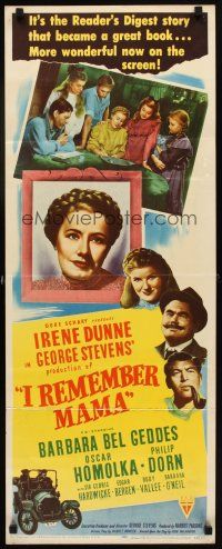 6r540 I REMEMBER MAMA insert '48 Irene Dunne, Barbara Bel Geddes, directed by George Stevens!
