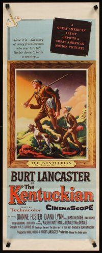 6r558 KENTUCKIAN insert '55 best different art of Burt Lancaster by Thomas Hart Benton!