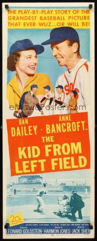 6r559 KID FROM LEFT FIELD insert '53 Dan Dailey, Anne Bancroft, baseball kid argues with umpire!