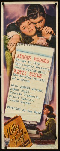 6r562 KITTY FOYLE insert '40 great romantic close up of Ginger Rogers & Dennis Morgan!
