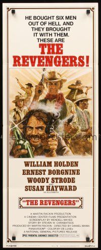 6r665 REVENGERS insert '72 Jung art of cowboys William Holden, Ernest Borgnine & Woody Strode!