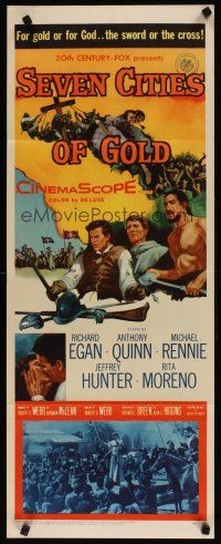 6r693 SEVEN CITIES OF GOLD insert '55 Richard Egan, Mexican Anthony Quinn, priest Rennie!