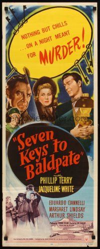 6r694 SEVEN KEYS TO BALDPATE insert '47 Jacqueline White, from the novel by Earl Derr Biggers!