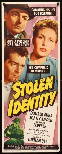 6r719 STOLEN IDENTITY insert '53 he's gambling his life for freedom, she's a prisoner of mad love!