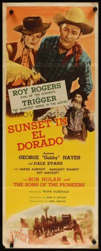 6r724 SUNSET IN EL DORADO insert '45 Roy Rogers with sexy Dale Evans + Gabby Hayes!