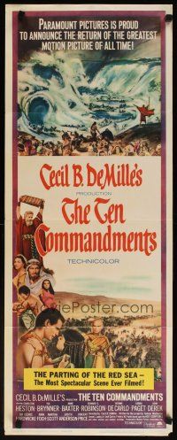 6r734 TEN COMMANDMENTS insert R66 Cecil B. DeMille classic starring Charlton Heston & Yul Brynner!