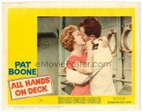 6s140 ALL HANDS ON DECK LC #2 '61 c/u of Navy Captain Pat Boone kissing sexy Barbara Eden!