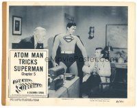 6s157 ATOM MAN VS SUPERMAN chapter 5 LC '50 close up of Kirk Alyn in costume with Pierre Watkin!