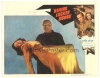 6s171 BEHIND LOCKED DOORS LC #3 '48 great c/u of Tor Johnson carrying unconscious Lucille Bremer!