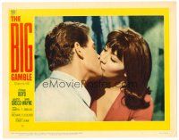 6s182 BIG GAMBLE LC #1 '61 romantic close up of Stephen Boyd kissing sexy Juliette Greco!