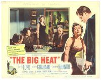 6s184 BIG HEAT LC '53 Lee Marvin playing cards grabs sexy Gloria Grahame, Fritz Lang noir!