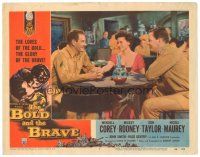 6s204 BOLD & THE BRAVE LC #7 '56 Nicole Maurey at table between Wendell Corey & Don Taylor!