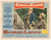 6s222 BROKEN LANCE LC #4 '54 Spencer Tracy on horseback looks down at Robert Wagner!
