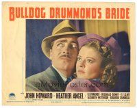 6s227 BULLDOG DRUMMOND'S BRIDE LC '39 super close up of detective John Howard & Heather Angel!