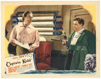 6s248 CAPTAIN KIDD LC '45 pirate Charles Laughton holds Randolph Scott at gunpoint!