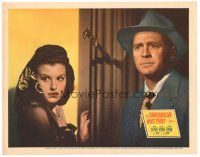 6s251 CARIBBEAN MYSTERY LC '45 James Dunn & pretty Sheila Ryan by dagger stuck in wall!