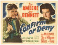 6s030 CONFIRM OR DENY TC '41 art of Don Ameche on phone & operator Joan Bennett in uniform!