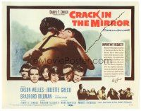 6s033 CRACK IN THE MIRROR TC '60 Orson Welles, Bradford Dillman, Juliette Greco, all in dual roles!