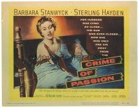 6s037 CRIME OF PASSION TC '57 sexy Barbara Stanwyck reaches for gun to shoot Sterling Hayden!