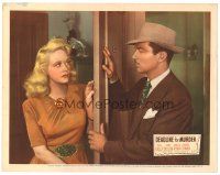 6s309 DEADLINE FOR MURDER LC '46 pretty Marion Martin opens door for Kent Taylor, film noir!