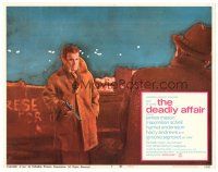 6s311 DEADLY AFFAIR LC #6 '67 great close up of Maximilian Schell holding gun with silencer!