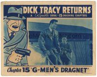 6s328 DICK TRACY RETURNS chapter 15 LC '38 c/u of Ralph Byrd & Charles Middleton standing by plane!